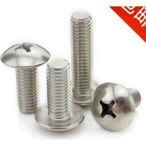Hardware supplies 304 stainless steel flat head machine screw cap flat machine screws mushroom head screw M5*8