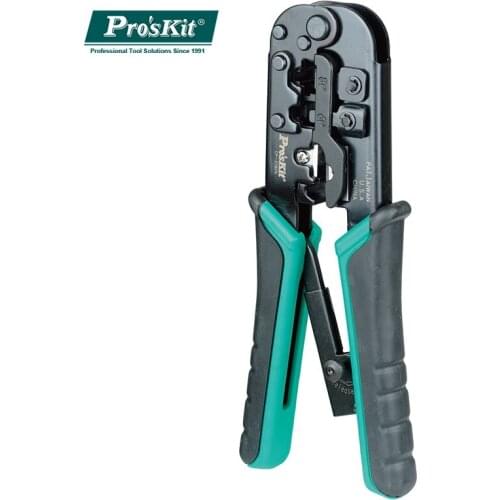 Pros'Kit CP-376TR Telecom Crimping Pliers 4P/6P/8P Telecom Crimping Tool 190mm Plastic steel Network Ratchet Crimping Pliers