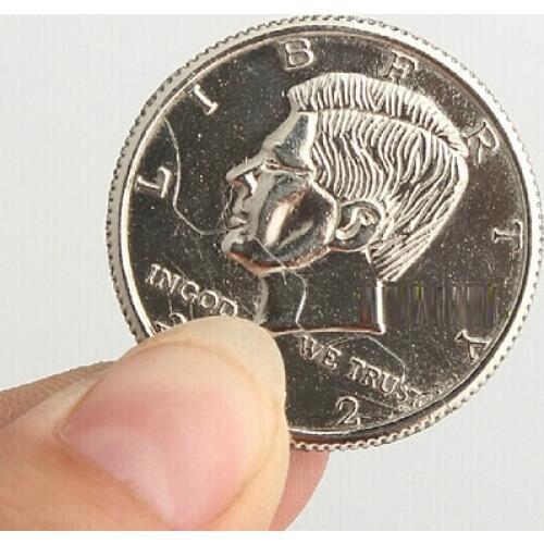 Wholesale Magic Ripped Coin Trick Illusion and Restored Gift Funny Magic Tricks Toy Folding Coin Bite Coin Dollar Version YH191
