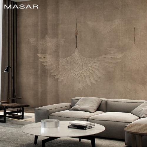 MASAR Original pure color Crane, mural bed sofa TV background wall wallpaper environmental protection waterproof