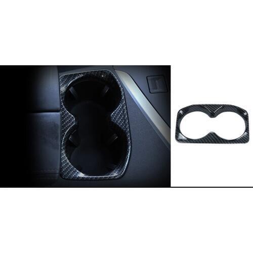 Carbon fiber Front Water Cup Frame Cover Trim For Peugeot 3008 3008GT 2017 2018 Interior Cup Panel Frame Cover Trim Decorate