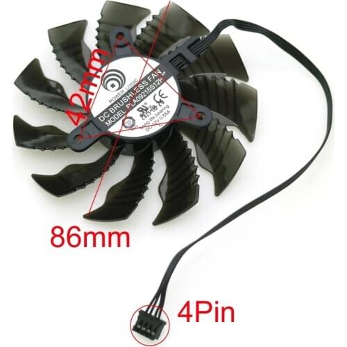 PLA09215S12H PLA09215B12H 12V 0.55A 86mm 4Pin For Gigabyte GTX970 GTX960 Mini-ITX Graphics Card VGA Cooler Fan