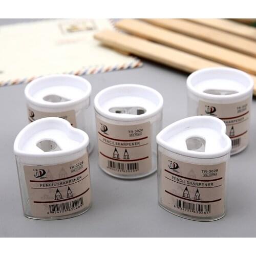 Simple and fresh double-hole pencil sharpener student learning office heart-shaped pencil sharpener wholesale