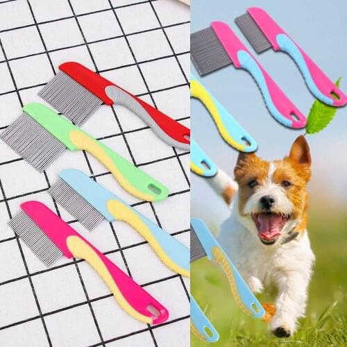 Pet Dog2 sizes Comb Remove Fleas Lice Stainless steel Comb Dog Cat Hair Grooming Tool for Long-haired Medium-sized Dogs And Cats