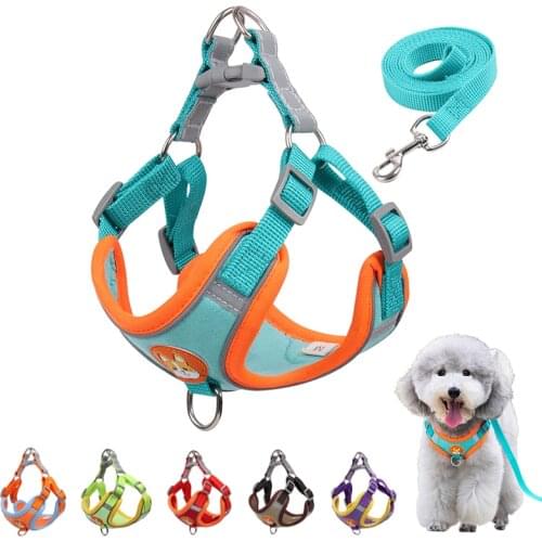 Cute Dogs Harness Vest And Leash Antiescape Cat Chest Strap Pet Collar For Small Breeds Dog Accessories French Bulldog Chihuahua