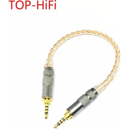 TOP-HiFi 2.5mm to 2.5mm TRRS Balance 4pin 8Croes Copper Silver Mixed audio Male to Male Aux Cord