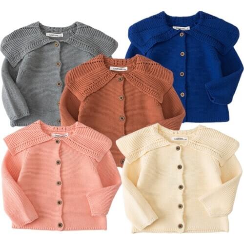 Kids Baby Newborn Cardigan Coat Autumn Winter Girl Knitting Girls Sweaters Cotton Baby Boys Jacket Sweaters Childrens Clothing