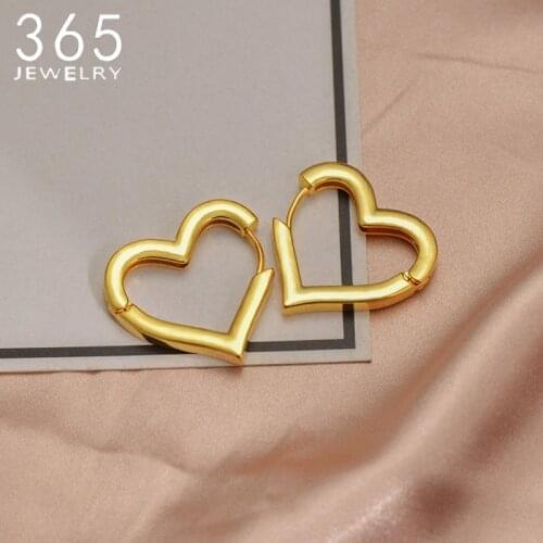 Heart Earring Buckle Opening Simple Vintage Earrings Newstyle Accessories For Lady Women Anniversary Dating Girlfriend Gift