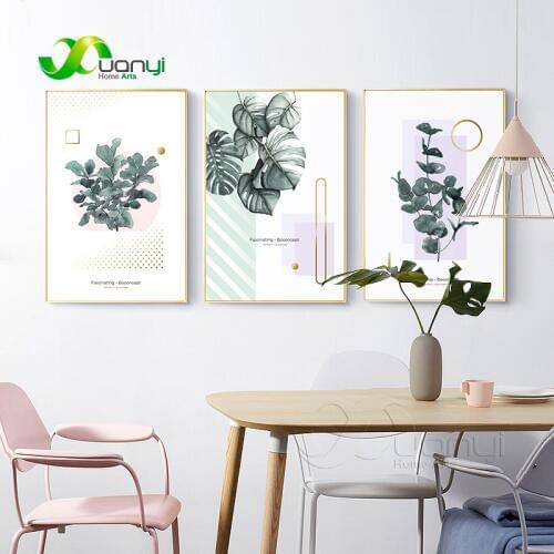 1 Panel Nordic Green Plant Leafs Canvas Painting Posters Prints Wall Pictures For Living Room Nordic Wall Decoraction Unframed