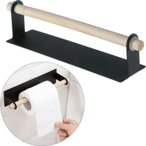 1Pcs 23.4*6cm Paste Kitchen Rag Rack Towel Holder Roll Paper Holder Towel Storage Rack Tissue Hanger Cabinet Hanging Shelf