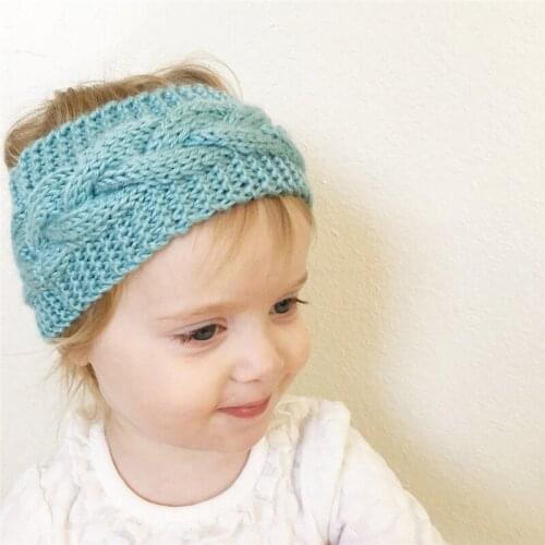 10pcs Childrens twist knitted wool headband earmuffs elastic handmade hair accessories warm autumn and winter headband
