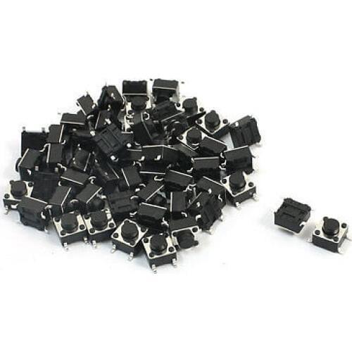 100Pcs Momentary Tact Tactile Push Button Switch 6x6x4.3/5/6/7/8/9/10/11/12/13/14mm 4-pin SMD