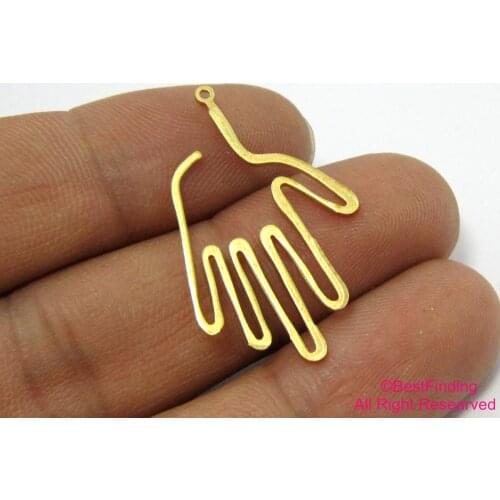 20pcs Brass pendant 33x21mm Hand-shape Brass pendant R392