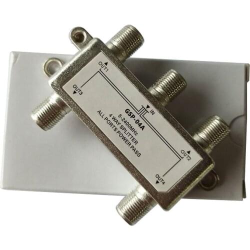4 Way Satellite Splitter to receive TV singal Zinc alloy Antenna RF Coaxial Cable Distribute satellite signal to smart TV