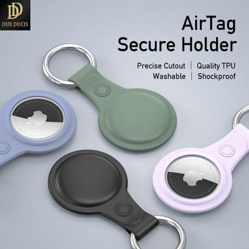 4pcs/lot Protective Leather Case For Apple Airtag Protecting Cover with Key Ring Ultra-Secure Lock For Airtag Locator Tracker