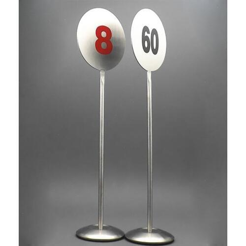 50pcs Stainless Steel Restaurant Table Number Cards Digital Card Desk Seat Card Display Holder Party Supplies ZA6224