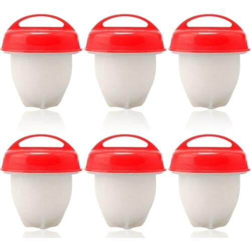 6pcs Non-stick Egg Poachers Cooker Food Grade Kitchen Silicone Boiled Eggs Cup Steamer Egg Mold Cups Cooking Gadgets Kit
