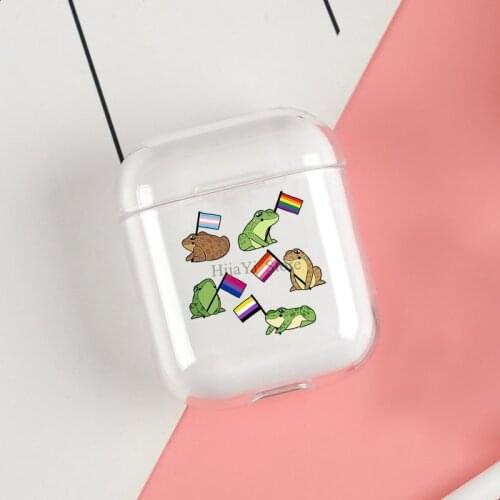 LGBT Frog Cases For Apple AirPods 1 2 Case Clear Wireless Bluetooth Earphone Case Protective Shell