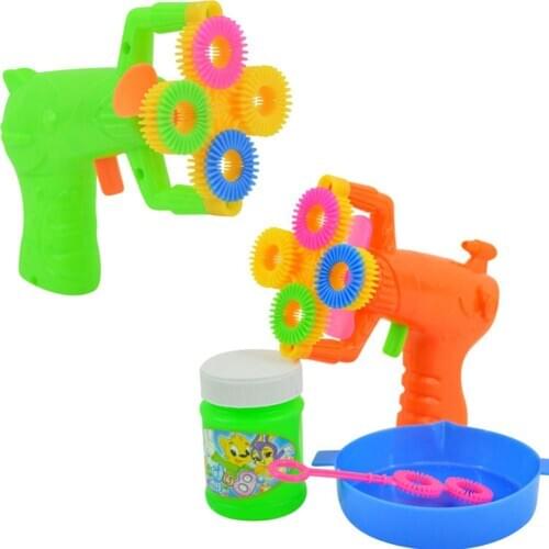 Kids Toy Bubble Machine Toy 4 Hole Electric Automatic Bubble Blower Maker Machine Outdoor Sports Developmental Toy