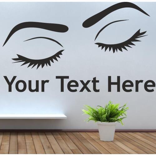 Eyes & Text Wall Window Art Picture Sticker Hair Beauty Salon varnish gelish wax Wall Decals Removable Home Decor Mural ZA297