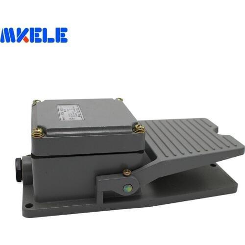 Cable Gland Black Wired MKLT-3 Momentary High Frequency Foot Switch Pedal Aluminum Alloy 50-60Hz Plastic
