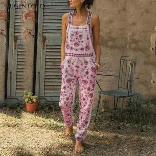 Lugentolo Overalls for Women Jumpsuit Autumn New Fashion Print Straight Full Length Polyester Plus Size Casual Jumpsuits