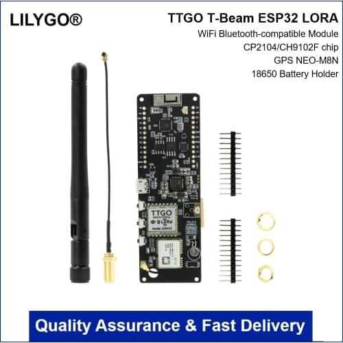 LILYGO® TTGO T-Beam ESP32 REV1 WiFi Bluetooth-compatible Module CP2104/CH9102F ESP 32 GPS NEO-M8N LORA 32 18650 Battery Holder