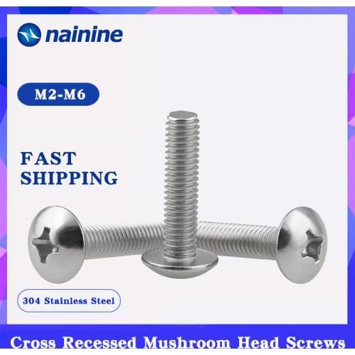 [M2 M2.5 M3 M4 M5 M6 M8] 304 Stainless Steel Crosss Recessed Mushroom Screws Truss screw Phillips Bolts JISB1111T
