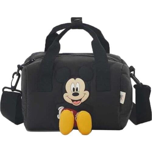 Disney Mickey Mouse New Girl Children Single Shoulder Inclined Bag Cute Messenger Mini Handbag Kids Cartoon Mickey Handbag Black