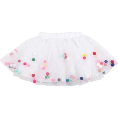 Fashion White Tutu Tulle Ballgown Girls Dresses for Prom Evening Party Dance Mini Dresses for 1-12 Years