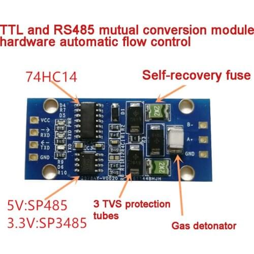 TTL to RS485 Mutual Conversion Module RS485 to TTL Serial Port Hardware Automatic Flow Control Level Conversion