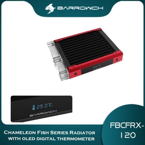 Barrowch Modular Copper120mm Radiator With OLED Display Acrylic/POM Inlet Module Suitable For 120mm Fan Chameleon FBCFRX-120