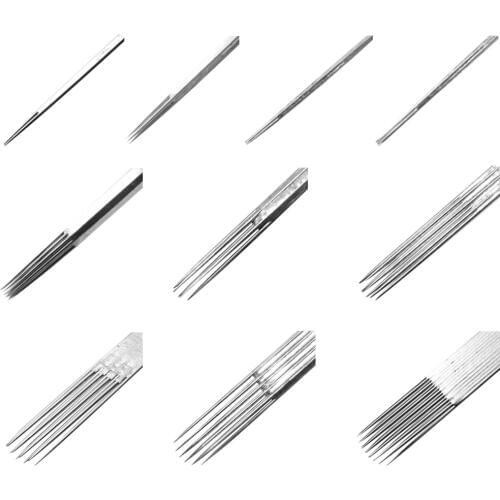 100 PCS 10 Sizes Disposable Tattoo Needles Kit 3RL 5RL 7RL 9RL 11RL 5RM 7RM 9RM 11RM 13RM Tattoo Needle Accessories Set