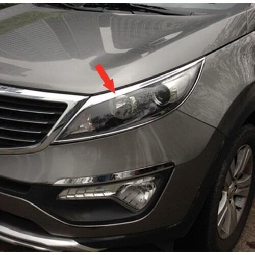 ABS Chrome Front headlight Lamp Cover Rear headlight Lamp Cover Fit For Kia SportageR 2011-2015 Car styling