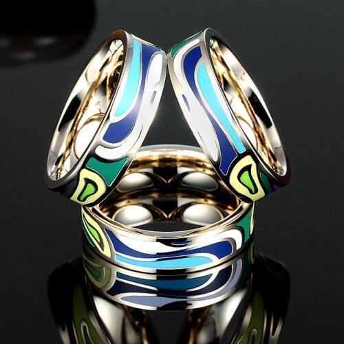 2018 New Year Enamel Scarf Buckle Gold-color Three-Circle Brooch Shawl Buckle Stainless Steel Vintage Stainless Steel Jewelry