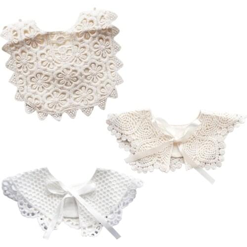 New Lace Baby Bibs Burp Clothes Cotton Collar Shawl Baby Girl Scarf Adjustable Kids Neckwear Baby Stuff Kids Accessories