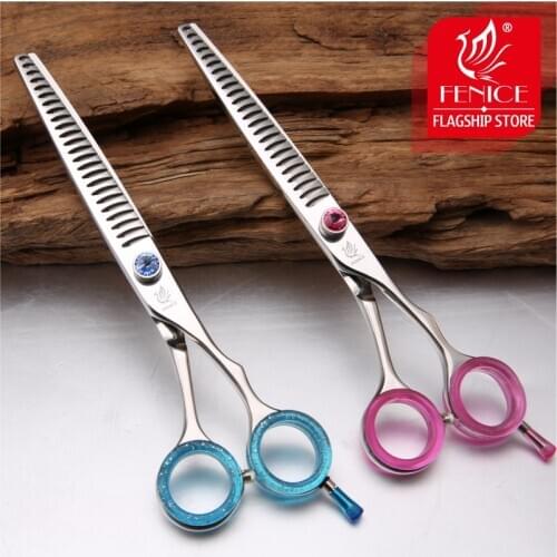 Fenice Professional JP440c 7.5 inch Pet dog Grooming Scissors thinning shears Thinning rate about 75