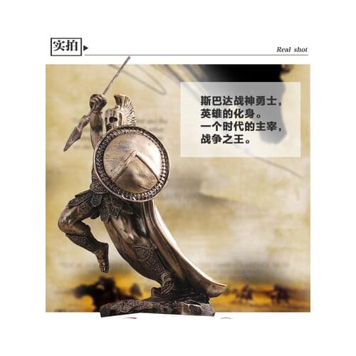 SALES RETRO ROMAN SOLDIER KNIGHTS STATUE GREEK MYTHOLOGICAL FIGURE MEDIEVAL ARMOR GOD SCULPTURE RESIN CRAFTS HOME DECORATION R02
