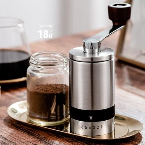 Manual Coffee Grinders with Ceramic Conical Burr Stainless Steel Handle Crank Mill for Drip Coffee Espresso French Press