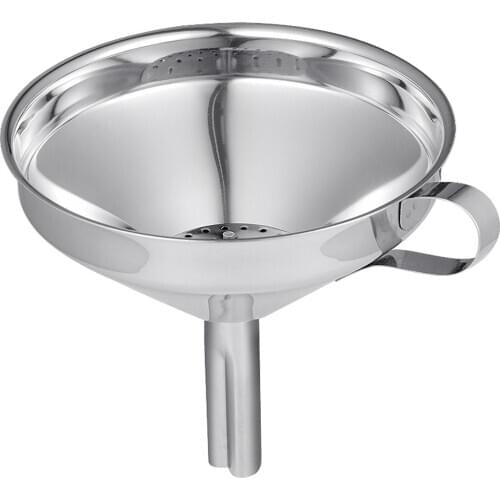 Stainless Steel Oil Honey Funnel Wine Leak Removable Filter Net Kitchen Gadget
