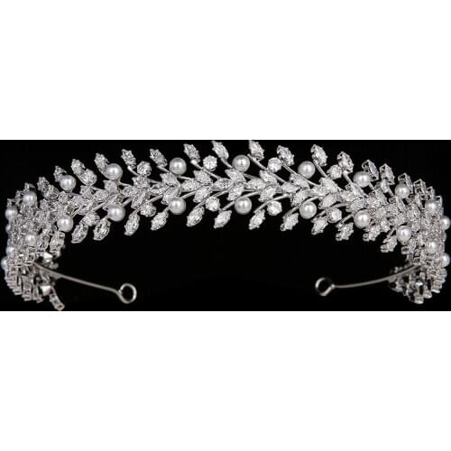 Tiaras And Crown HADIYANA Temperament Women Bridal Wedding Hair Accessories Lady Party Hairband Zircon BC5838 Corona Princesa