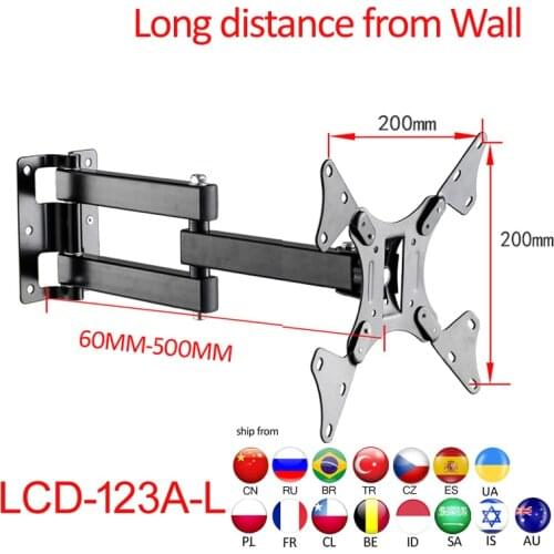 LCD-123A-L 27" 30" 37" retractable vesa mount stand tv wall mount swivel wall mount for tv bracket folding tv lift mechanism
