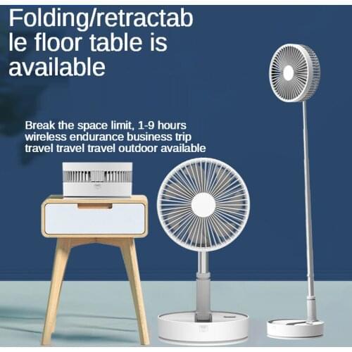 Retractable portable folding USB charging shaking head remote control storage electric fan home desktop desktop stand fan