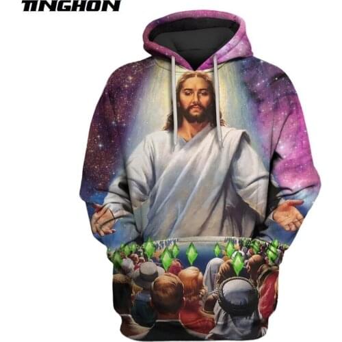 XS-7XL Fashion Men Hoodies Jesus Printed 3d Sweatshirt Hoodie Cosplay costume Unisex Casual Streetwear