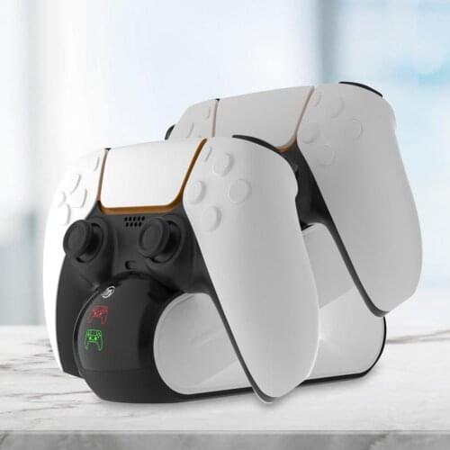Dual USB Type C Charger Port Stand Wireless Gamepad Charging Dock Station For PS5 Game Controller