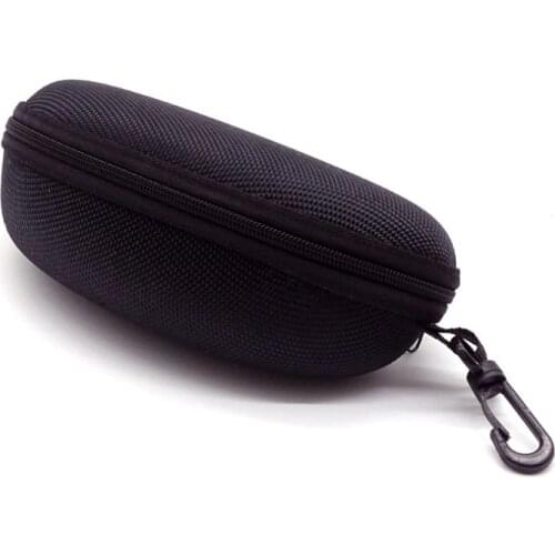 Portable Zipper Eye Glasses Box Sunglasses Clam Shell Hard Eyewear Case Protector Bag Black Blue Gray Red