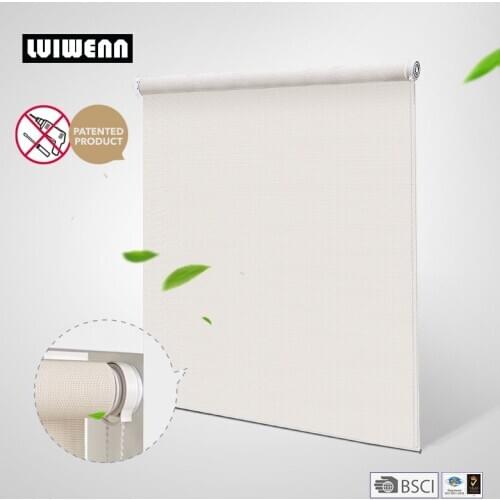No Drill Design Blinds Sunscreen Fabric Tension Roller Blinds Inside Mount Blinds for Office Kitchen Customized Size