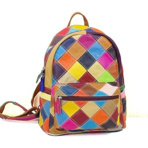 LadiesFashion Backpacks Book Student School Bags Real Leather 2021 Women Black Vintage Anti-Theft Brand Backpacks Bag