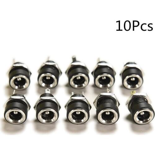 10Pcs 3A 12v For DC Power Supply Jack Socket Female Panel Mount Connector 5.5mm 2.1mm Plug Adapter 2 Terminal Types