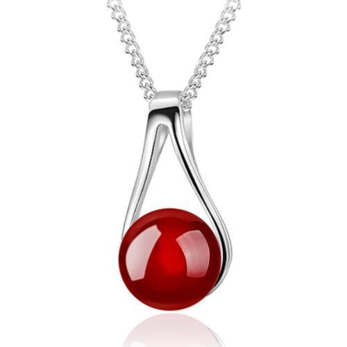 100% 925 sterling silver fashion rhinestone ladies'pendant necklaces box chain jewelry birthday gift wholesale drop shipping